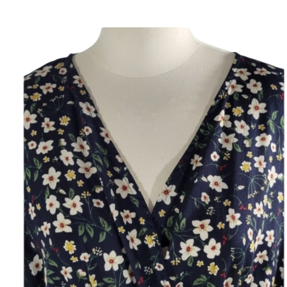 Floral Short Sleeve Midi Dress Ladies Size L - Picture 4 of 10